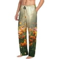 thumbnail image 1 of Mens Pajama Pants, Butterflies In Flower Field Soft Sleep & Lounge Pants for Men, Cuteness Casual PJ Bottoms Pants with Pockets, 1 of 7