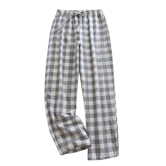 Mens Pajama Pants, Casual Plaid Printed Bottoms Elastic Waist Drawstring Sleepwear