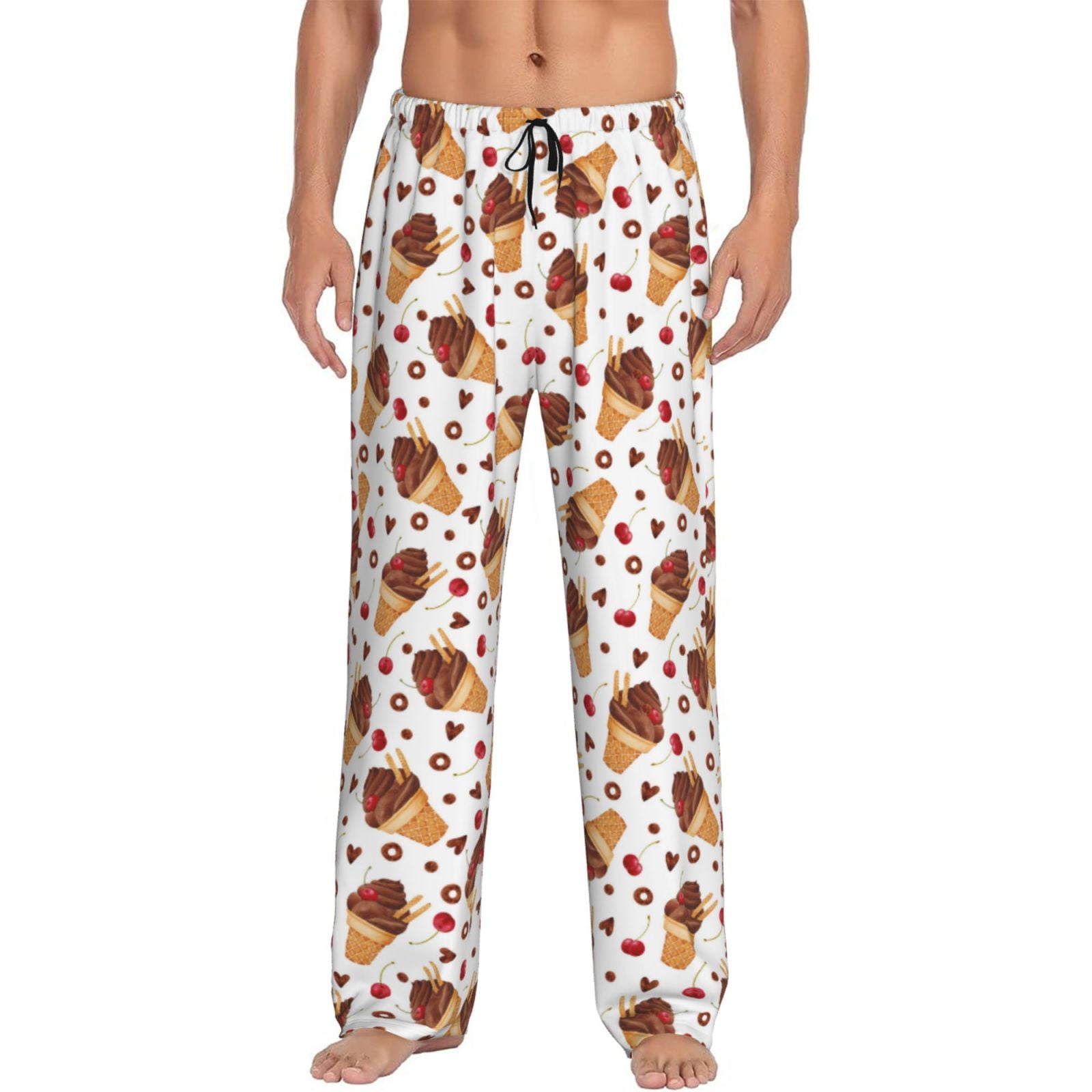 Mens Pajama Pants - Chocolate Ice Cream Print Mens Sleepwear, Lounge Pj ...