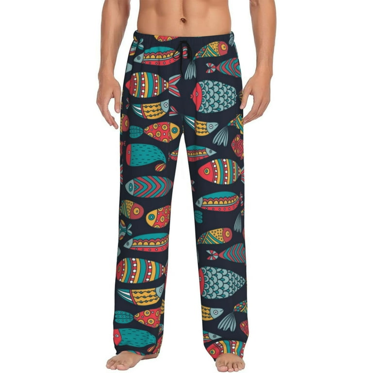Mens Pajama Pants Colorful Fish Soft Comfy Sleep Lounge Pants for Men Casual PJ Bottoms Pants with Pockets Walmart