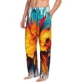 thumbnail image 1 of Mens Pajama Pants, Colorful Paint Print Soft Sleep & Lounge Pants for Men, Cuteness Casual PJ Bottoms Pants with Pockets, 1 of 7