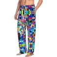 thumbnail image 1 of Mens Pajama Pants, Colorful Tie Dye Stained Glass 2 Soft Sleep & Lounge Pants for Men, Cuteness Casual PJ Bottoms Pants with Pockets, 1 of 7