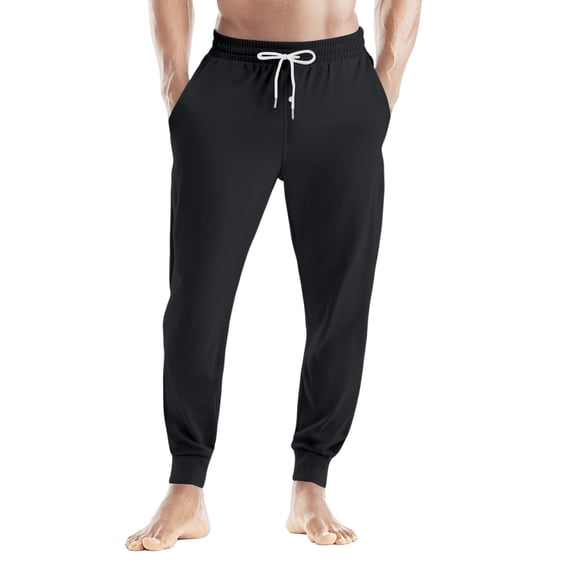 Mens Pajama Pants Comfy Lounge Pants Sleep Pjs Bottoms Solid Jogger Trousers with Pockets Drawstring