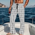 thumbnail image 1 of Mens Pajama Pants Drawstring Elastic Waist Straight Leg Pajamas Casual Plaid Printed Loose Comfortable Going-Out Loungewear Pant Trousers with Pocket, 1 of 6