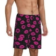 thumbnail image 1 of Mens Pajama Pants - Fashion Lips Black Leopard Sleep Shorts Mens Pajama Shorts, Comfy Pj Pants for Mens Lounge Shorts, 1 of 5
