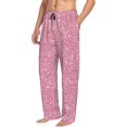 thumbnail image 1 of Mens Pajama Pants, Glitter Pink Soft Sleep & Lounge Pants for Men, Cuteness Casual PJ Bottoms Pants with Pockets, 1 of 7