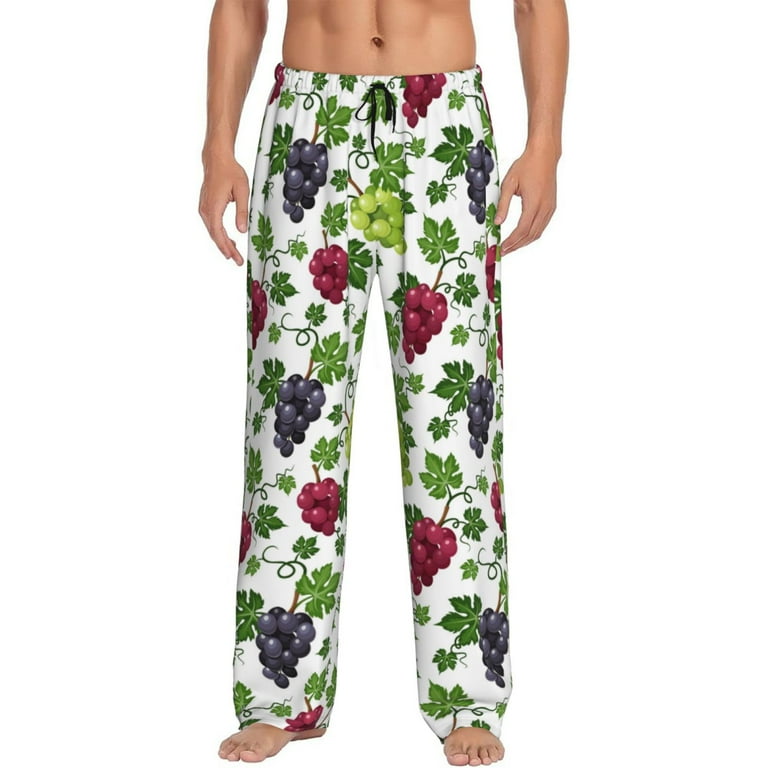 Mens Pajama Pants Grape Print colorful Soft Sleep Lounge Pants for Men Casual PJ Bottoms Pants with Pocket Walmart