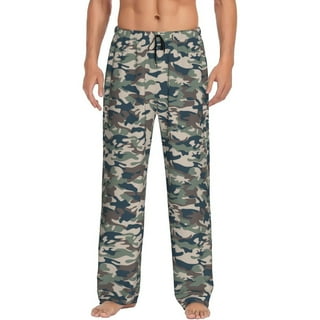 Green Camo Woodland Camouflage Pajama Pants for Men, Men's