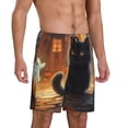 thumbnail image 1 of Mens Pajama Pants - Halloween Cute Ghost Black Cat Pumpkin Sleep Shorts Mens Pajama Shorts, Comfy Pj Pants for Mens Lounge Shorts, 1 of 5