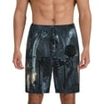 Mens Pajama Pants, Halloween Gothic Skull Rose A Sleep Shorts Mens