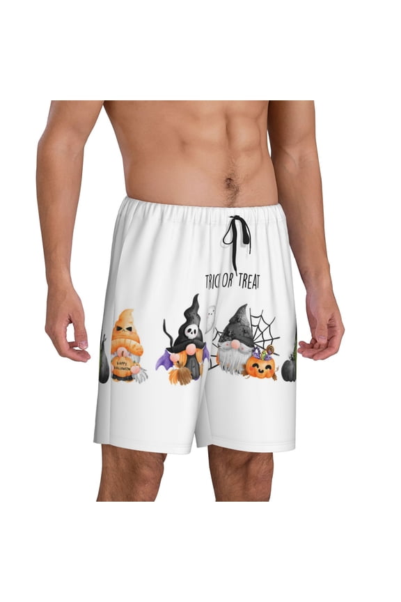 Mens Pajama Pants - Halloween Happy Old Man G Sleep Shorts Mens Pajama Shorts, Comfy Pj Pants for Mens Lounge Shorts