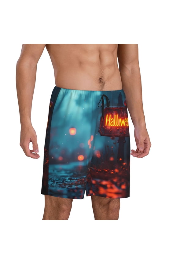 Mens Pajama Pants - Halloween Way Home Sleep Shorts Mens Pajama Shorts, Comfy Pj Pants for Mens Lounge Shorts