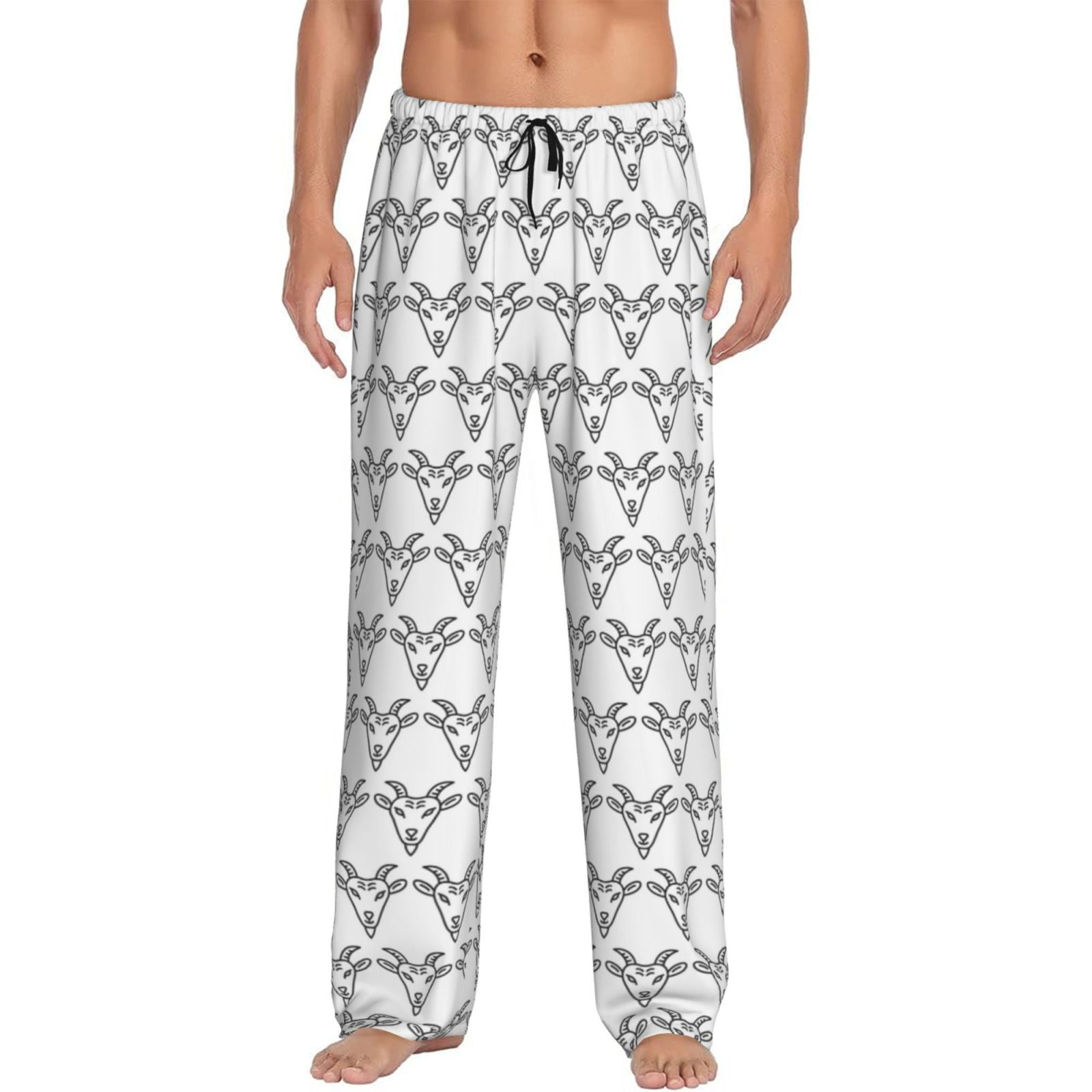 Mens Pajama Pants Hand Drawn Minimalist Goat Head Mens Sleepwear Lounge Pj Pants Men S Pajama Bottoms With Pockets Walmart