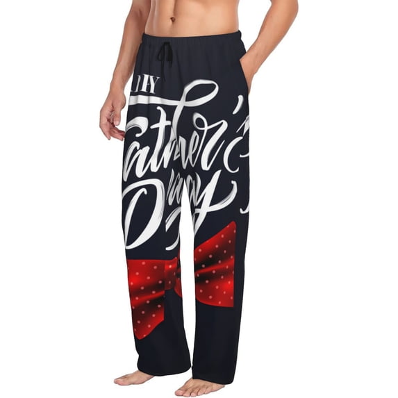 Mens Pajama Pants, Happy Father's Day (4) Soft Sleep & Lounge Pants for Men, Cuteness Casual PJ Bottoms Pants with Pockets