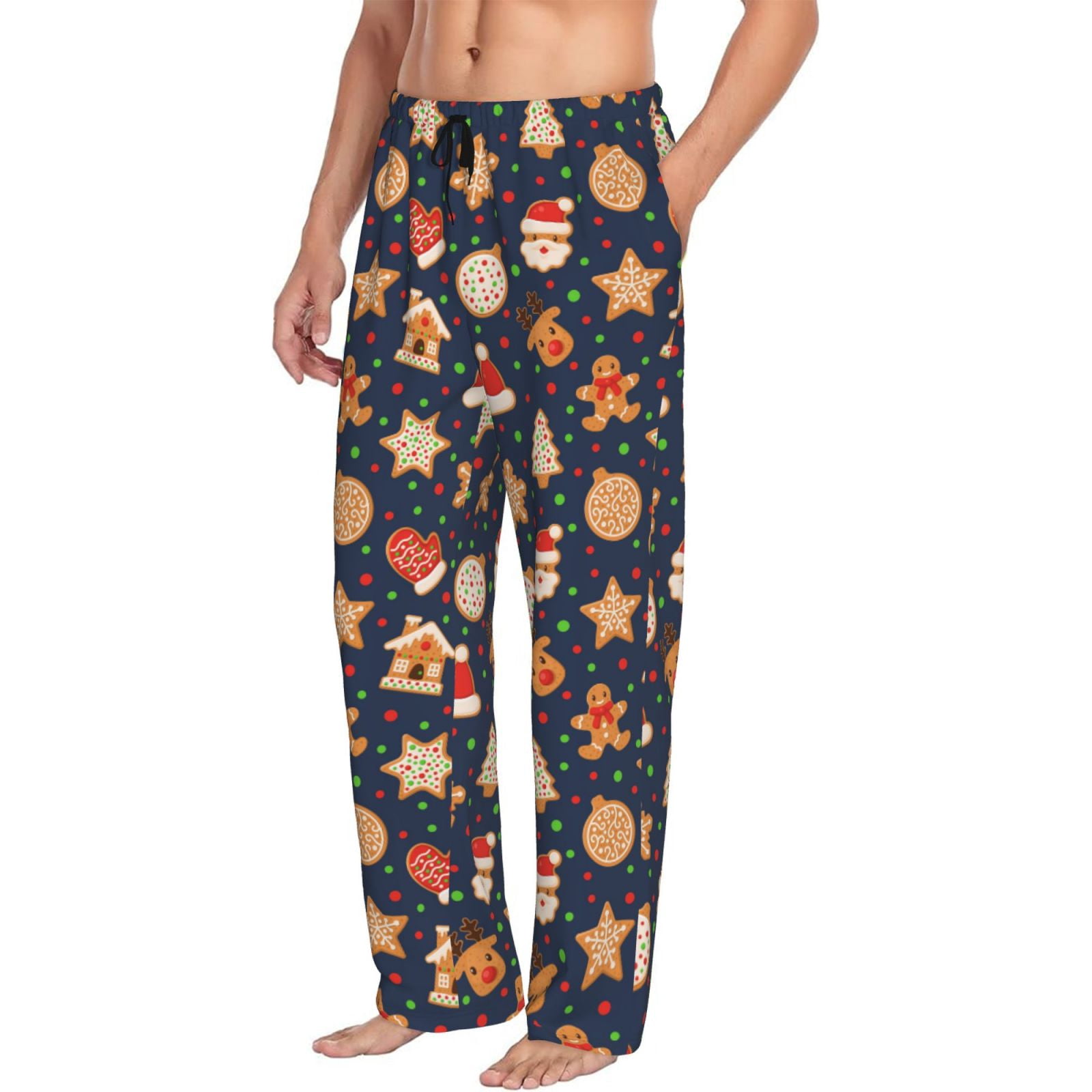 Mens Pajama Pants Holiday Gingerbreads Sleep Lounge Pants for Men