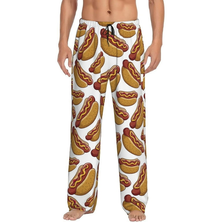 Mens Pajama Pants Hot Dog Print No.903 Lounge Pj Pants With Drawstring Men S Sleepwear Pajama Bottom Walmart