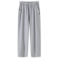 thumbnail image 1 of Mens Pajama Pants Lightweight Loose Fit Elastic Waist Solid Color Open Bottom Straight Leg Comfy Loungewear With Pockets Lounge Pants, 1 of 3