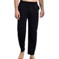 thumbnail image 1 of Mens Pajama Pants Lightweight Loose Fit Solid Color Elastic Waist Open Bottom Straight Leg Soft Loungewear With Drawstring Pockets Sleep Pants, 1 of 3