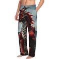 thumbnail image 1 of Mens Pajama Pants, Majestic Red Dragon Soft Sleep & Lounge Pants for Men, Cuteness Casual PJ Bottoms Pants with Pockets, 1 of 7