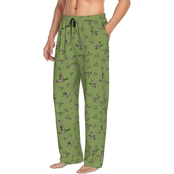 Mens Pajama Pants, Mallard Duck Soft Sleep & Lounge Pants for Men, Cuteness Casual PJ Bottoms Pants with Pockets