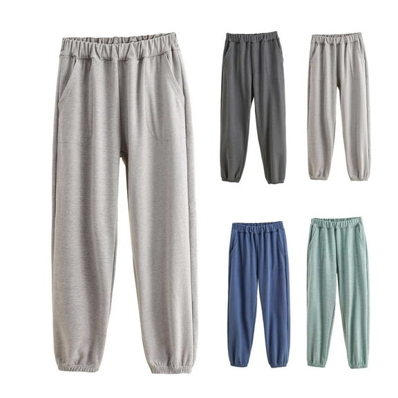 Mens Pajama Pants Mens Casual Pajama Pants Solid Color With Drawstring And Pockets Pj Pants Men Black XXL