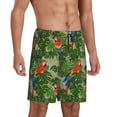 thumbnail image 1 of Mens Pajama Pants - Parrots And Tropical Leaves Sleep Shorts Mens Pajama Shorts, Comfy Pj Pants for Mens Lounge Shorts, 1 of 5