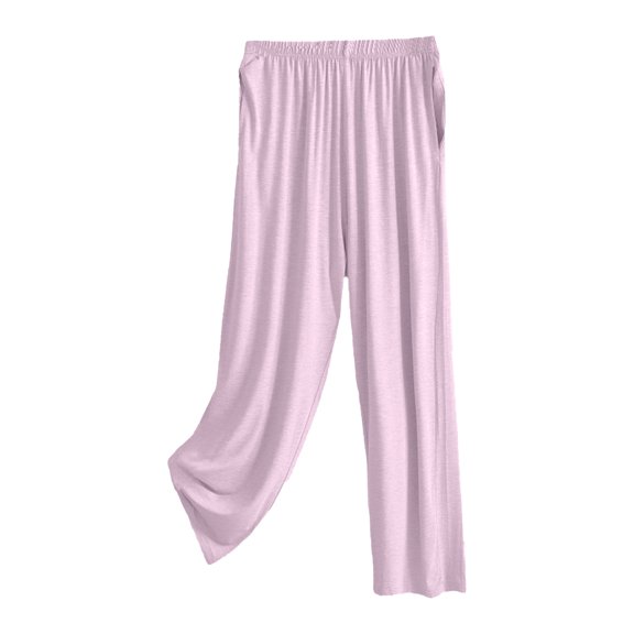 Mens Pajama Pants Pj Pants Long Pyjamas Bottoms Casual Trousers Drawstring Nightwear Underwear Pajama Bottoms Sleep Pants Light Purple 4XL