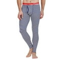 thumbnail image 1 of Mens Pajama Pants Pj Pants Low Patchwork Leggings Thermal Breathe Striped Long Underwear Pajama Bottoms Sleep Pants Sky Blue XL, 1 of 9
