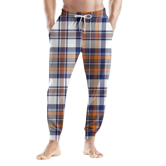 Onlypants Mens Pajama Pants with Plaid Print, Super Soft Men Pajama Bottoms with Pockets Drawstring, Loose Lounge Plaid Sleepwear Leisure PJs Pants, Christmas Gifts for Men, Style F, Size L
