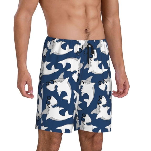 Mens Pajama Pants - Shark Sleep Shorts Mens Pajama Shorts, Comfy Pj Pants for Mens Lounge Shorts