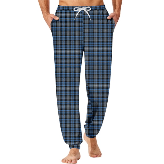 Mens Pajama Pants Soft Drawstring Elastic Waist Pajama Wide Leg Comfy Bottoms Lounge Pants With Pockets