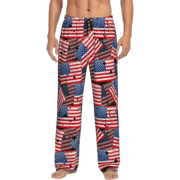 Mens Pajama Pants - Soft Sleep & Lounge Pants for Men, America Flags1 Cuteness Casual PJ Bottoms Pants with Pockets