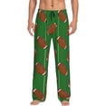 thumbnail image 1 of Mens Pajama Pants - Soft Sleep & Lounge Pants for Men, American football rugby green Cuteness Casual PJ Bottoms Pants with Pockets, 1 of 5