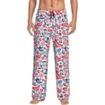 thumbnail image 1 of Mens Pajama Pants - Soft Sleep & Lounge Pants for Men, Birds Flowers Cuteness Casual PJ Bottoms Pants with Pockets, 1 of 5