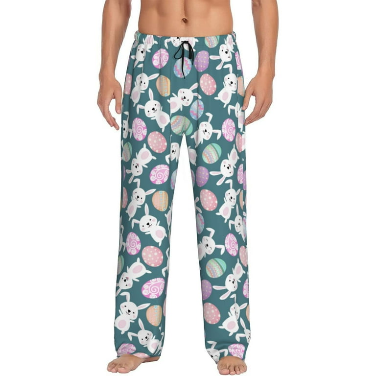 Mens Pajama Pants Soft Sleep Lounge Pants for Men Cartoon Cute Rabbit Patterned Egg Cuteness Casual PJ Bottoms Pants with Pockets Walmart