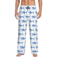 thumbnail image 1 of Mens Pajama Pants - Soft Sleep & Lounge Pants for Men, Cartoon Funny Shark Blue Cuteness Casual PJ Bottoms Pants with Pockets, 1 of 5