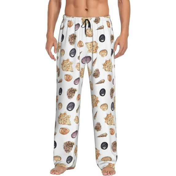 Mens Pajama Pants - Soft Sleep & Lounge Pants for Men, Conch Shell No.J929 Cuteness Casual PJ Bottoms Pants with Pockets