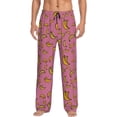 thumbnail image 1 of Mens Pajama Pants - Soft Sleep & Lounge Pants for Men, Cute Banana Purple Cuteness Casual PJ Bottoms Pants with Pockets, 1 of 5