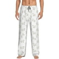 thumbnail image 1 of Mens Pajama Pants - Soft Sleep & Lounge Pants for Men, Cute Horse With Simple Lines Cuteness Casual PJ Bottoms Pants with Pockets, 1 of 5