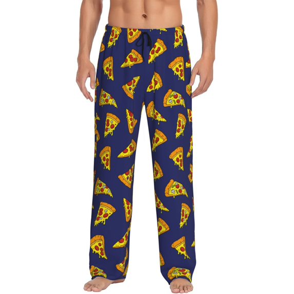 Mens Pajama Pants - Soft Sleep & Lounge Pants for Men, Cute Pizza Sausage Cuteness Casual PJ Bottoms Pants with Pockets