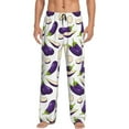 thumbnail image 1 of Mens Pajama Pants - Soft Sleep & Lounge Pants for Men, Eggplant slices Pattern Cuteness Casual PJ Bottoms Pants with Pockets, 1 of 5