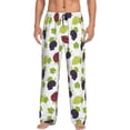 thumbnail image 1 of Mens Pajama Pants - Soft Sleep & Lounge Pants for Men, Funny Grape lrwves Cuteness Casual PJ Bottoms Pants with Pockets, 1 of 5
