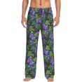 thumbnail image 1 of Mens Pajama Pants - Soft Sleep & Lounge Pants for Men, Funny Green Grape Cuteness Casual PJ Bottoms Pants with Pockets, 1 of 5