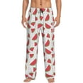 thumbnail image 1 of Mens Pajama Pants - Soft Sleep & Lounge Pants for Men, Funny Watermelon Red Cuteness Casual PJ Bottoms Pants with Pockets, 1 of 5
