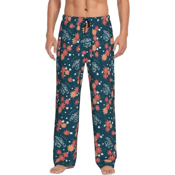 Mens Pajama Pants - Soft Sleep & Lounge Pants for Men, Happy Mother's Day Cuteness Casual PJ Bottoms Pants with Pockets