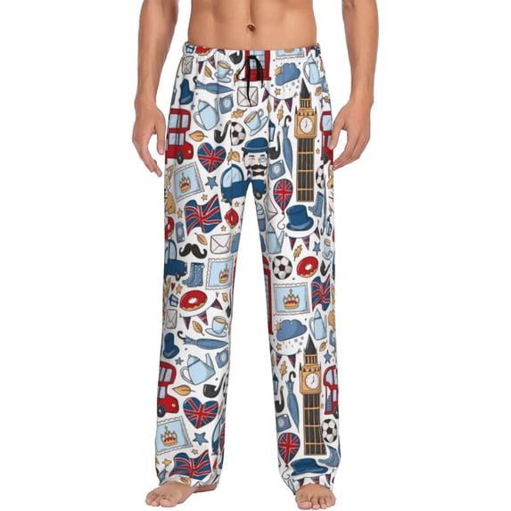 Mens Pajama Pants - Soft Sleep & Lounge Pants for Men, London Symbols1 Cuteness Casual PJ Bottoms Pants with Pockets