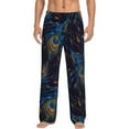 thumbnail image 1 of Mens Pajama Pants - Soft Sleep & Lounge Pants for Men, Peacock Feathers Cuteness Casual PJ Bottoms Pants with Pockets, 1 of 5