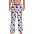 thumbnail image 1 of Mens Pajama Pants - Soft Sleep & Lounge Pants for Men, Purple Dachshund Dog Puppy Candy Cuteness Casual PJ Bottoms Pants with Pockets, 1 of 5