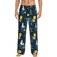thumbnail image 1 of Mens Pajama Pants - Soft Sleep & Lounge Pants for Men, Space and Animals Cuteness Casual PJ Bottoms Pants with Pockets, 1 of 5