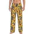 thumbnail image 1 of Mens Pajama Pants - Soft Sleep & Lounge Pants for Men, Sunflowers Vintage Cuteness Casual PJ Bottoms Pants with Pockets, 1 of 5